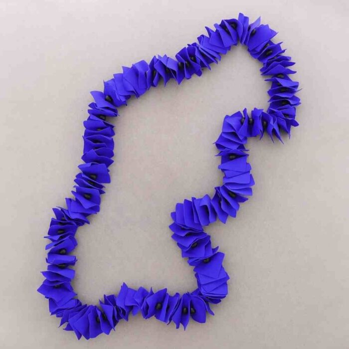 Collar largo cuentas de bolas de tela poliester 120 cm - Imagen 2