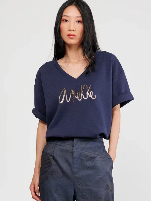 Camiseta de Anekke manga corta azul con logo