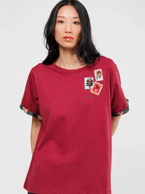 Camiseta de Anekke manga corta granate