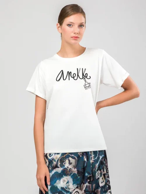Camiseta de Anekke manga corta blanca Studio