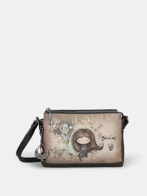 Bandolera de Anekke estampada 3 compartimentos Real