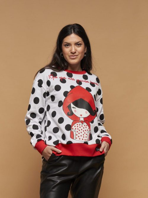 Sudadera Caperucita lunares niña de Anabel Lee