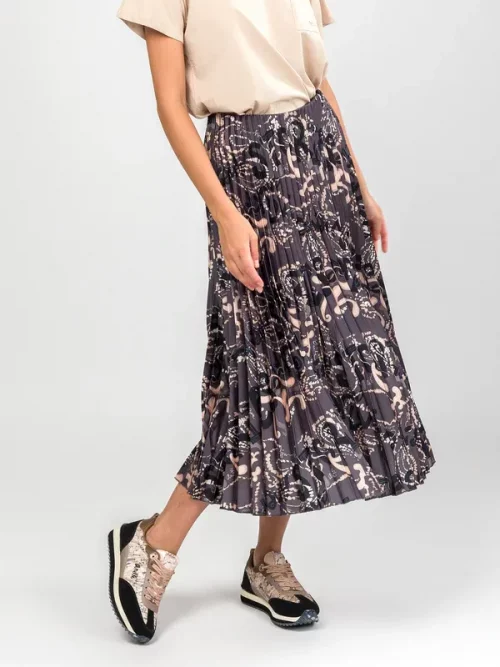 Falda de Anekke plisada gris y print