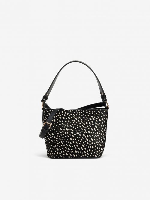 Bolso negro estampado manchas