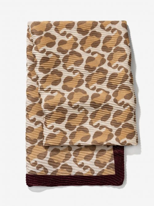 Pañuelo Vilanova Plisado Animal Print y Brillo Burdeos