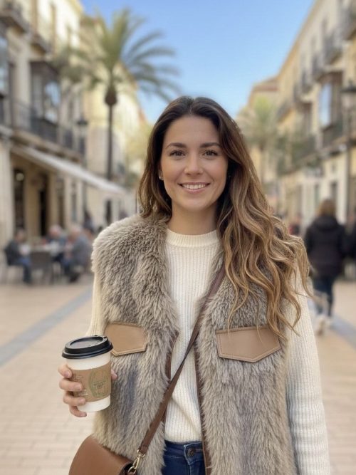 Chaleco pelo modelo Carmen